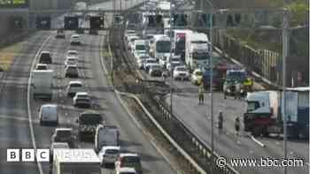 M6 reopens after lorry hits central reservation