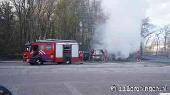 Bouwcontainer in brand bij sportcentrum in Haren