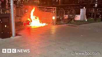 'Reckless' gang attack police and set fire to bike