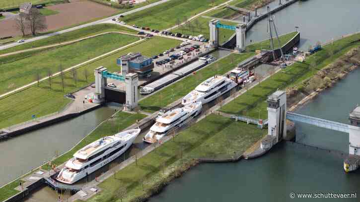 Drie superjachten van Heesen Yachts door kapotte sluis Lith