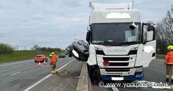 Car 'dragged 100 metres' down A1(M) after crash as driver suffers minor injuries