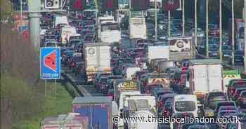 LIVE as crash leaves vehicle on roof and huge delays on part CLOSED M4