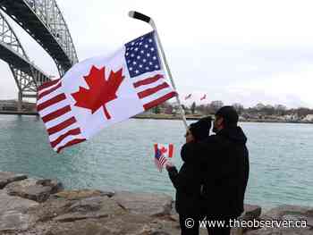 Friendship flag wave draws hundreds to waterfront near Sarnia