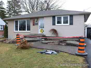 Stone stairs save Kingston family's home after allegedly impaired driver crashes car