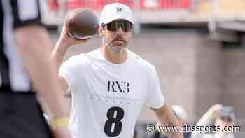 WATCH: Aaron Rodgers, DK Metcalf hold throwing session as unsigned QB and Steelers continue dialogue