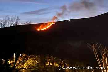 Firefighters battle huge grass fires above Cardiff and in Bannau Brycheiniog