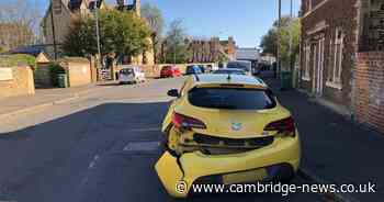 Car left battered after hit-and-run in Cambridgeshire town
