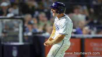 Jake Mangum goes 4 for 4 in second MLB game to help the Rays beat Pirates 6-1 in first night game