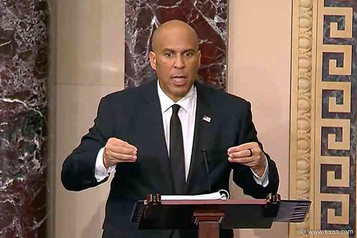 New Jersey Sen. Cory Booker speaks through the night to protest Trump's agenda