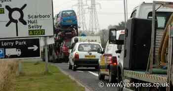 Queues on major York road after vehicle is 'abandoned'