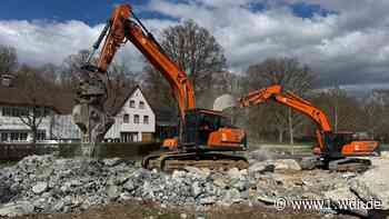 Steinbachtalsperre - das Waldfreibad wird aufgebaut