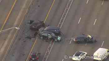 Video shows aftermath of 4 car-crash on Palmetto Expressway near Doral