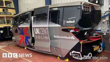 Driverless shuttle bus on show at transport museum