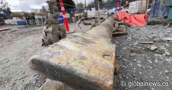 ‘Described as a cannon’: Crews dig up WWI artillery piece at PNE in B.C.