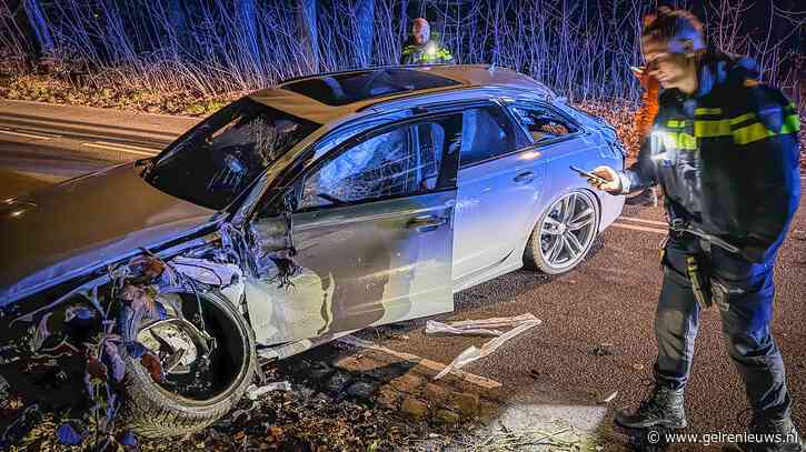 Auto botst tegen boom in Arnhem, bestuurder aangehouden