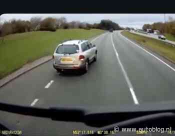 Video: Trucker ramt langzaam invoegende auto