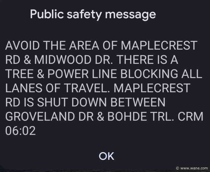 Maplecrest Road back open after storms topple tree and power line