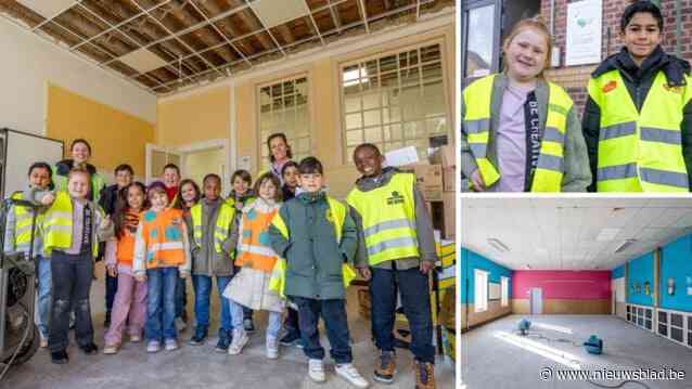 Leerlingen van Heilig Hart Maria brengen bezoek aan ondergelopen schoolgebouw: “Het is niet leuk dat er zoveel kapot is”