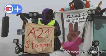 A 21 Baustelle: Klimaaktivisten wenden bei Protest Farb-Trick an