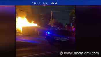 Video captures abandoned home on fire in North Miami Beach