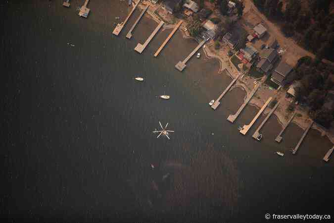 Mud and trees rolled over road along B.C.’s Okanagan Lake