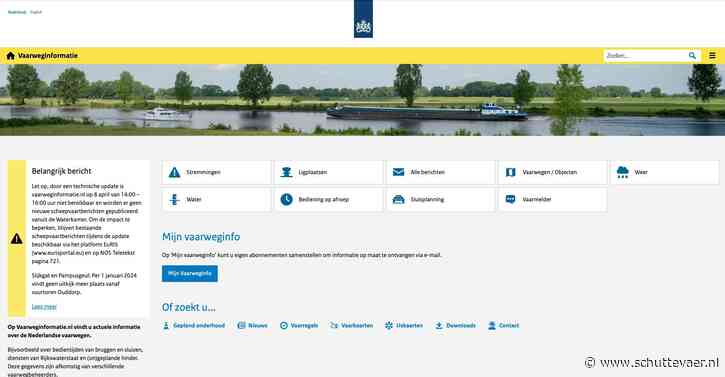 Vaarweginformatie op 8 april twee uur uit de lucht