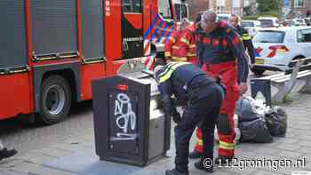 Brand in ondergrondse container in Groningen