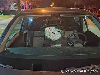 Pregnant woman injured when rock smashes through Tesla windshield: VPD