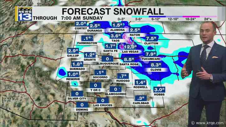 Heavy snow moves into parts of New Mexico Friday night