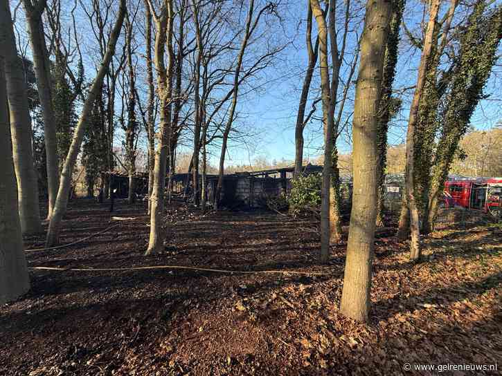 Grote brand verwoest schuur en steekt bos in brand