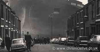 A giant on the River Tyne ready for launch in 1970 at Wallsend's Swan Hunter shipyard