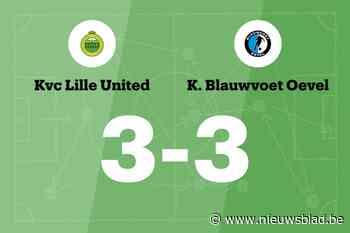 Lille United sleept gelijkspel uit de brand in de thuiswedstrijd tegen Blauwvoet Oevel