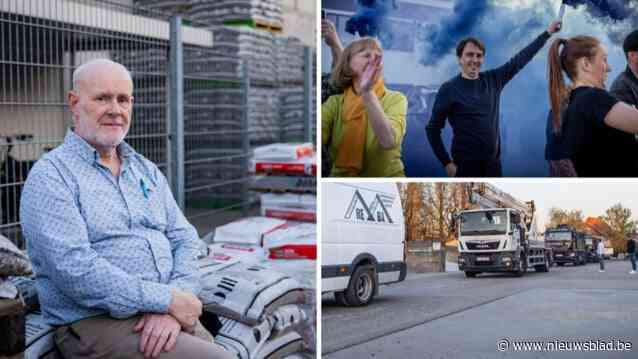 Collega’s zorgen met colonne van vrachtwagens voor onvergetelijk afscheid van ‘De Fons’ (74): “Hij was er altijd, wist altijd alles”