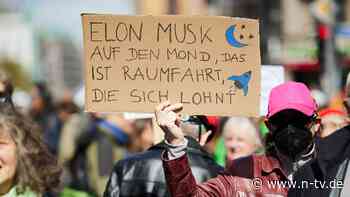 "Tesla den Hahn abdrehen": Hunderte demonstrieren in Berlin gegen Elon Musk