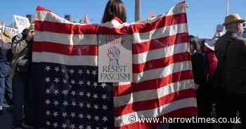 Hundreds gather in central London for protest against Trump administration