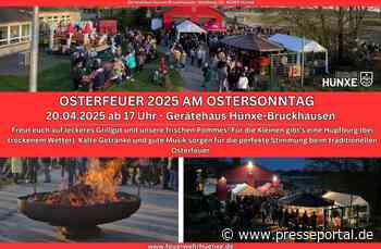 FW Hünxe: Osterfeuer der Einheit Bruckhausen am 20. April 2025