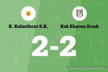 Ekeren Donk sleept gelijkspel uit de brand in de uitwedstrijd tegen Kalmthout B