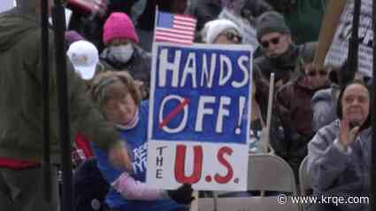"Hands Off" protest opposing Trump Administration held at Civic Plaza