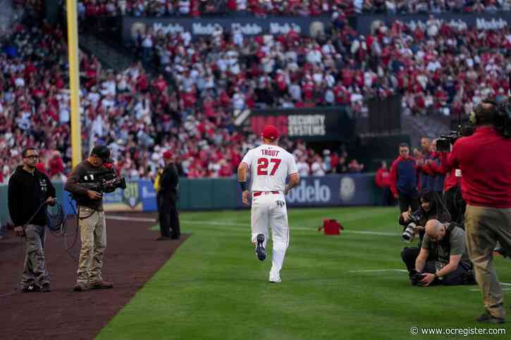 Angels give Mike Trout a break from right field against Guardians