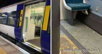 Train carriage trashed with crisps following "disgraceful" late-night incident
