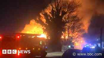 Roads closed as fire crews deal with factory blaze