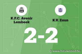 Avenir Lembeek en Zuun eindigt op 2-2