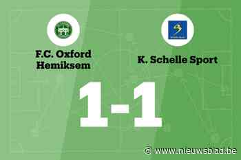 Oxford Hemiksem speelt thuis gelijk tegen Schelle Sport B