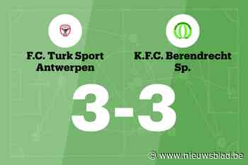 Berendrecht speelt gelijk in uitwedstrijd tegen Turk Sport