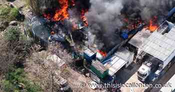 Dramatic drone pictures show huge Dagenham inferno visible across London