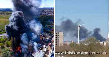 70 firefighters tackle industrial blaze in Dagenham with roads closed