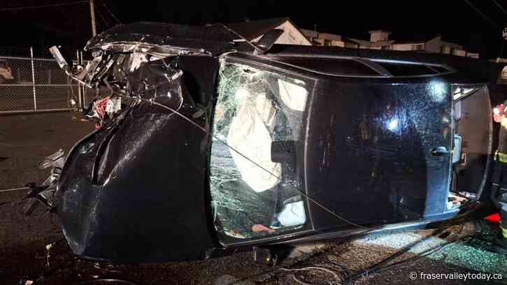 Drunk Abbotsford driver hits power pole, causes outage