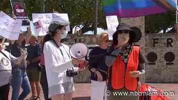 Hundreds gather throughout South Florida to protest President Trump's administration