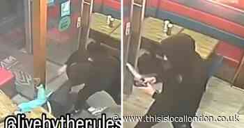 Horrific moment man chases victim into Willesden restaurant and films stabbing