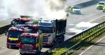 Motorists urged to 'allow extra time' and 'plan ahead' after lorry fire on M25